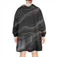 thumbnail image 2 of Black Gold Marble Pattern Wearable Oversized Blanket,Wearable Blanket Hoodie for Adults,Cozy Hooded Blankets with Super Pockets,Super Warm Fuzzy Pullover for Women & Men, 2 of 6