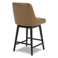 thumbnail image 6 of CHITA 26 inch Swivel Upholstered Faux Leather Barstool, Saddle Brown, 6 of 12