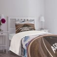 thumbnail image 3 of Ambesonne Saying Quilted Bedspread Set 2 Pcs, Road Trip Words Adventure, Twin Size, Brown Blue and White, 3 of 5