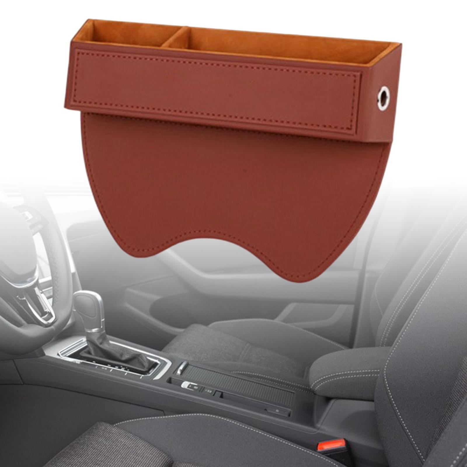 Nishiyuenyi Vehicle Seat Organizer Reserved Charging Hole Interior Accessories Brown Driver Brown Driver Side