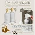 thumbnail image 4 of Stylware | Bathroom Soap Dispenser Set with Glass Dispenser, Bamboo Pumps & Tray| Bathroom Accessories | Bathroom Accessories | White & Gold, 4 of 6