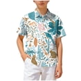 thumbnail image 6 of Ulanda Boys Hawaiian Shirts Novelty Printed Funky Short Sleeve Button Down Shirt Kids Aloha Luau Shirt 7-14T (Sky Blue, 4-5 Years), 6 of 7