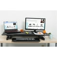 thumbnail image 5 of Rocelco 46" Large Height Adjustable Standing Desk Converter | Quick Sit Stand Up Triple Monitor Riser | Gas Spring Assist Computer Workstation | Retractable Keyboard Tray | Black (R DADRB-46), 5 of 7