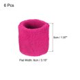thumbnail image 2 of Unique Bargains Bracelets de Sport 8x5 cm en Éponge Absorbants, Bande Anti-Transpiration Athlétique, Rose Rouge, Lot de 6, 2 of 7
