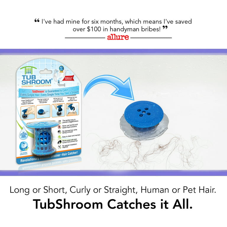 MineralStream - Shower Drain Hair Catcher, Blue