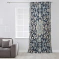 thumbnail image 3 of Blue Boho Semi Sheer Curtains Drapes for Living Room, Bedroom, French Doors Window 96 Inches Long, Modern Geometric Abstract Art Vintage Rod Pocket Chiffon Curtain Drapery Voile Draperies Panel, 3 of 6