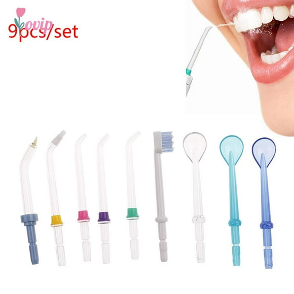 ERNA 9PCS Replacement Tips Water Flosser Oral Irrigator Extra Replacement Jet Tip Nozzle For Flycat Waterpik Teeth Care Tool Kit