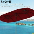 thumbnail image 5 of ZOPan  13 FT Large Patio Umbrella, Outdoor Double-Sided Table Market Umbrella w/Crank Handle, 12 Heavy-Duty Ribs, Sun-Protective Rectangular Twin Parasol for Garden Deck Lawn Poolside (Burgundy), 5 of 11