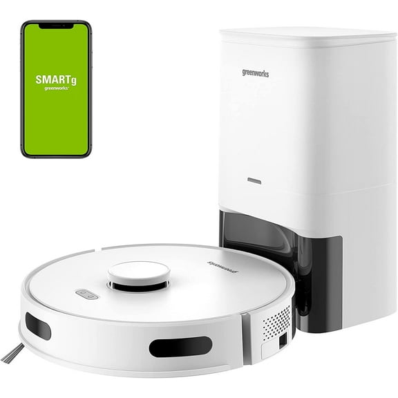 Greenworks Robot Vacuum Cleaner,Intelligent LDS Laser Navigation Robot Vacuum with 2000Pa Powerful Suction,for Pet Hair and Hard Floor Carpet