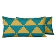 thumbnail image 1 of VargottamIndoor/OutdoorPolyester FabricLumbarPillowCover,All-Weather Waterproof Rectangular Cushion Case for Patio Furniture,12" x 20"Set of 2 -Geometric-26, 1 of 6