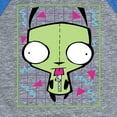 thumbnail image 3 of Invader ZIM - GIR Sticking His Tongue Out - Retro Style - Toddler And Youth Raglan Graphic T-Shirt, 3 of 4