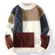 thumbnail image 3 of Suéteres gruesos de cuello redondo para hombre, suéter de punto de cuello redondo para otoño e invierno, ropa de calle informal original de cachemira, 3 of 4