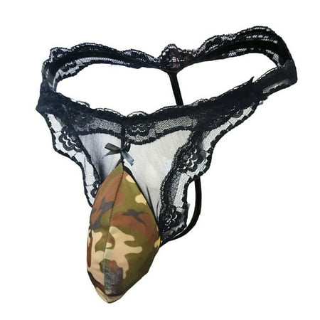 

RPVATI Men s Thongs Underwear G-String Micro Low Rise Solid Sexy Lace Jockstrap Thongs for Men