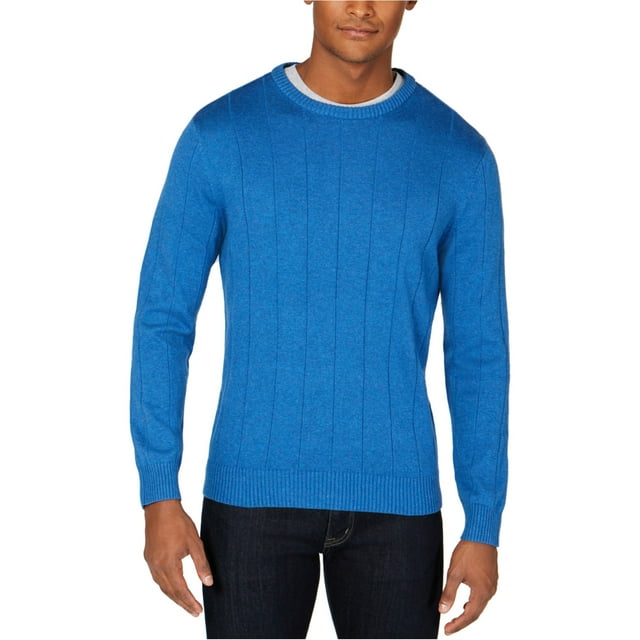 Suéter de punto acanalado Club Room para hombre, azul, extragrande