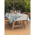 thumbnail image 2 of Outdoor Tablecloth with Umbrella Hole and Zipper, Teal Grey Pumpkin Fall Rectangle Table Cloth 60x102 Inch Waterproof Tablecloth, Thanksgiving Eucalyptus Leaves Picnic Table Cover for Patio Camping, 2 of 7