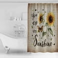 thumbnail image 4 of Sunflower Shower Curtains for Bathroom Waterproof Fabric Bath Curtains Decor Bath Tub Curtain Country Rustic Flower Plant Brown Farmhouse Decorative Shower Curtain Sets with 12 Hooks, 72x72 Inch, 4 of 6
