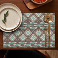 thumbnail image 5 of Retro Artistic Hemp Placemats Set of 4, 12x18 Inch Vintage Design Table Mats, Washable Boho Decor for Nordic Farmhouse or Chic Dining Room, 5 of 6