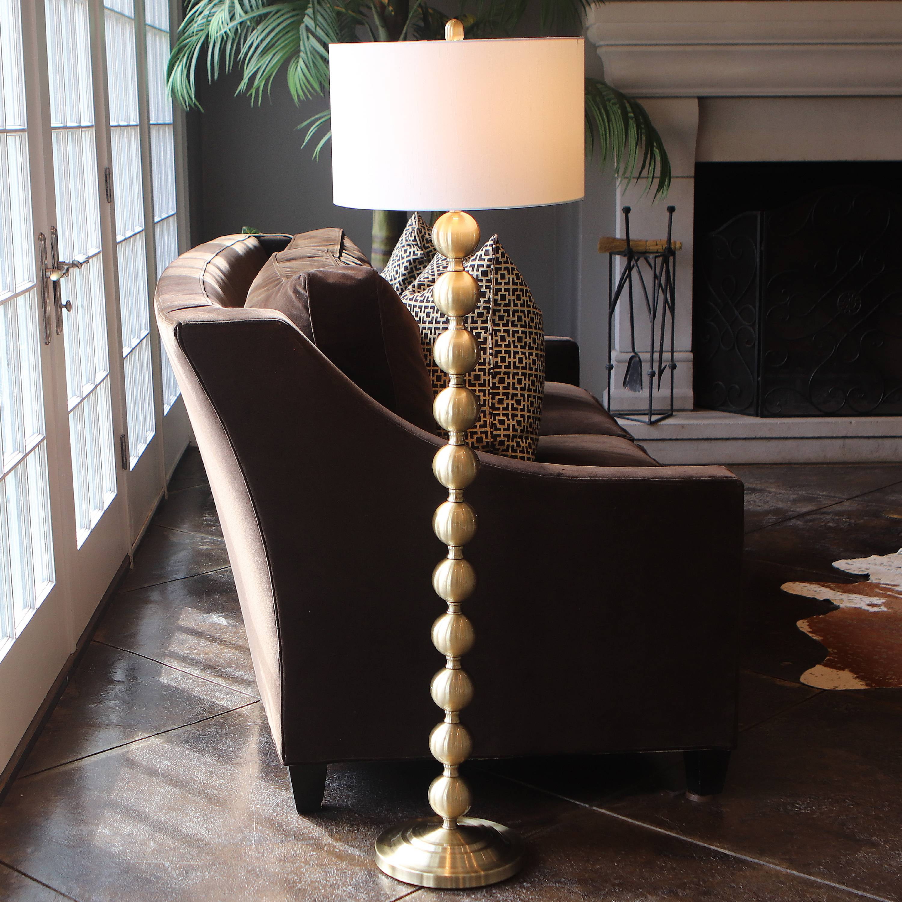 white stacked ball floor lamp