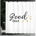 thumbnail image 3 of Ambesonne Minimalist Shower Curtain, Simplistic Summer Times, 69"Wx84"L, Marigold White and Black, 3 of 4