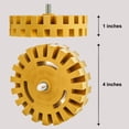 thumbnail image 3 of CANOPUS Decal Remover Eraser Wheel, 4-Inch Rubber Pad with Drill Adapter, Adhesive & Vinyl Removal Tool Kit, Yellow, 3 of 5