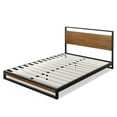 thumbnail image 3 of Zinus Suzanne 37" Metal and Wood Platform Bed with Headboard, Adult, Chestnut Brown, Full, 3 of 8