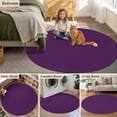 thumbnail image 5 of Pure Dark Purple Round Area Rug 3.3 FT, Non Slip Small Entryway Kitchen Mat, Simple Solid Color Washable Soft Circular Rug Non-Shedding Door Mat for Bathroom Playroom Kids Room, 5 of 9
