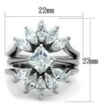 thumbnail image 2 of Luxe Jewelry Designs 3-Piece Women's Stainless Steel Wedding Rings Set with Square Cubic Zirconia -, 2 of 4