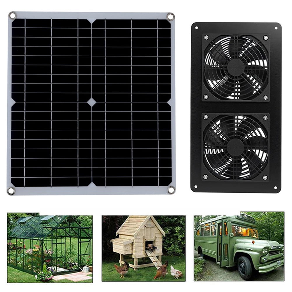 30W Outdoor Solar Exhaust Fan 12V Waterproof Solar Panel Air Extractor Fan For Dog Chicken Coop Rv Greenhouse Fan Power Tools