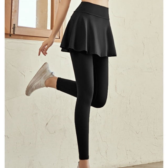 Pantalones de yoga deportivos de dos piezas para mujer, falda de baile de cintura alta, pantalones de fitness elásticos, pantalones para correr de secado rápido, pantalones de fitness adelgazantes