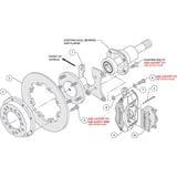 Wilwood Forged Dynalite Rear Drag Kit Drilled Rotor New Big Ford 2.50in Offset main image 0