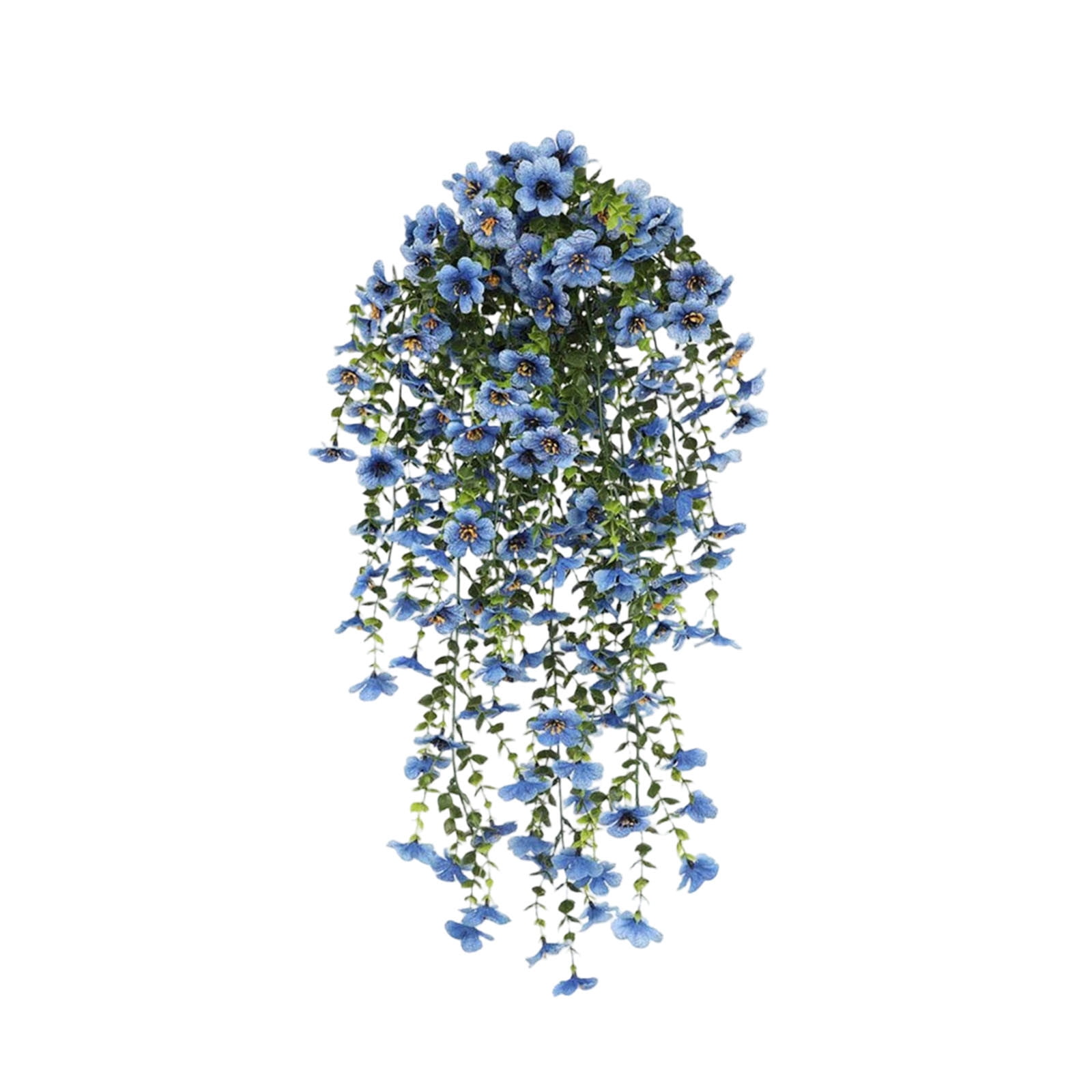 Kbndieu 2PCS Artificial Fake Hanging Flowers Plants Violet Flower for Outdoors, Faux Silk Spring Summer Flower for Garden Porch Patio Balcony Yard Wedding Decor