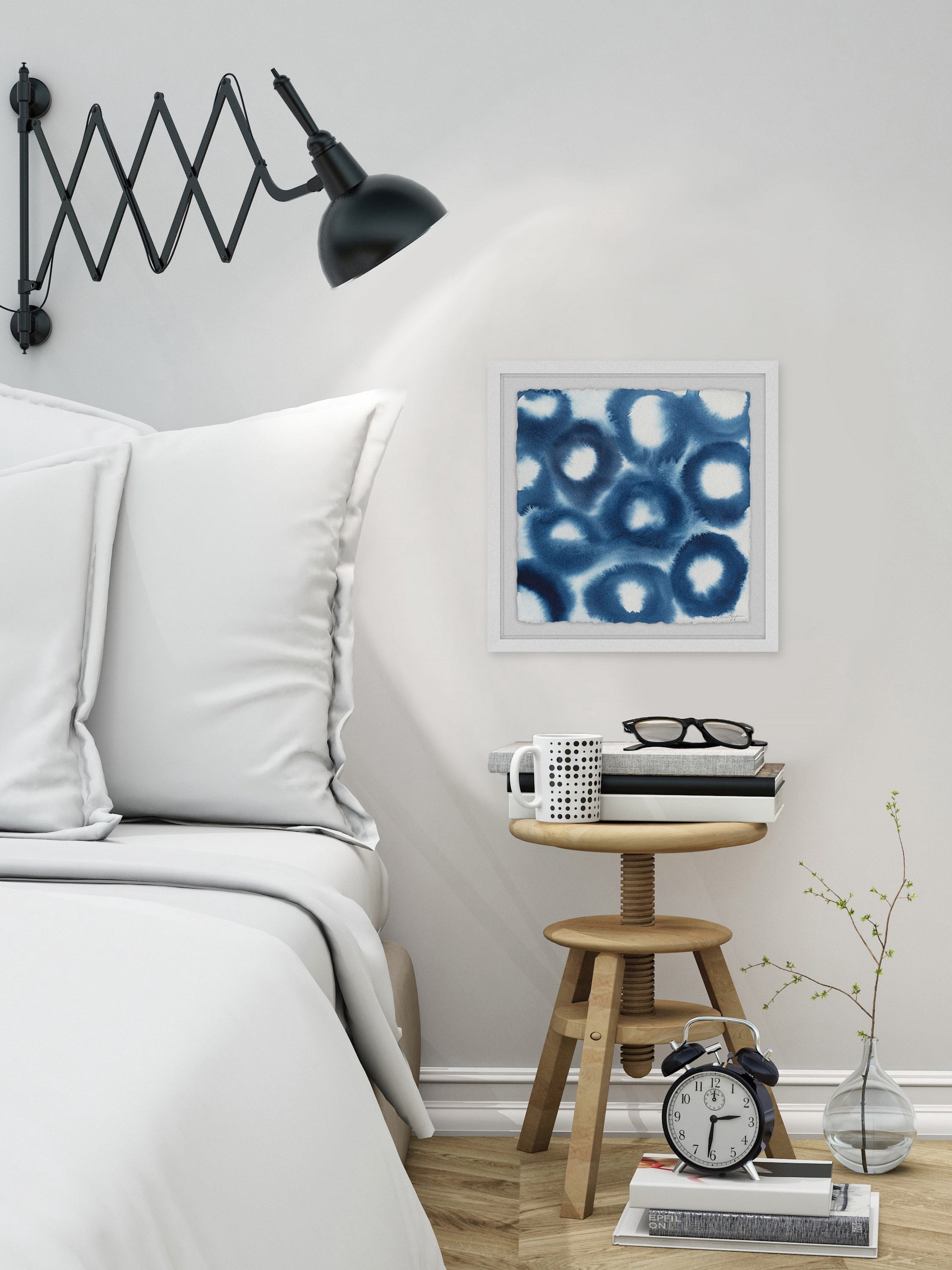 Indigo Bleed II Framed Painting Print