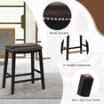 thumbnail image 6 of Yardi Yard 26" Counter Height Bar Stools Set of 2, Faux PVC Leather Barstools w/Padded Seat, Wood Frame, Max Load 330 Lbs, Wood Saddle Bar Stools, Brown, 6 of 6