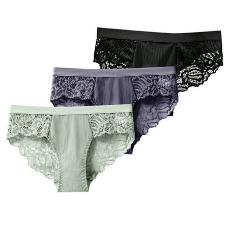 

Women Low-Rise Briefs Lace Panties Underwear Lingerie Panties Female Floral Panty Underpants-3Pack