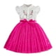 thumbnail image 1 of Vestido de Fiesta de Niñas Bordado de Manga Volante Vestido de Malla Parchada, Traje de Vacaciones Casual con Cinturón para Niños, 1 of 5