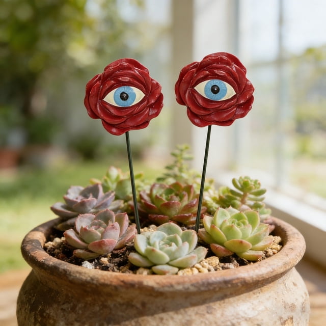 6 Pcs Eye Garden Stake Resin For Outdoor Use Realistic For Garden Installation And Versatile Use