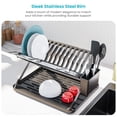thumbnail image 6 of Home Zone Living Foldable X-Frame Dish Drying Rack with Drip Tray and Utensil Caddy, 6 of 7