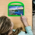 thumbnail image 7 of Portable Heavy Duty Case for Samsung Galaxy Tab A8 10.5" (SM-X200/X205) 2022, EVA Shockproof Armor Military Grade Lens Protection Case with Kids Friendly Handle Foldable Stand Bracket Case, Green, 7 of 7