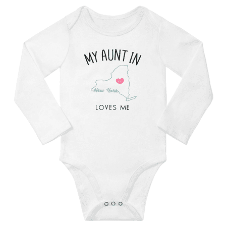 

My Aunt In New York Loves Me Baby Long Short Sleeve Romper Bodysuits 18-24 Months
