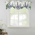 thumbnail image 2 of Tie Up Valances for Windows, Tropical Elephant Bird Adjustable Valance Curtains Window Treatment for Living Room/Bedroom, Watercolor Summer Palm Leaf Rod Pocket Kitchen Curtains & Drapes 60x18 Inch, 2 of 9