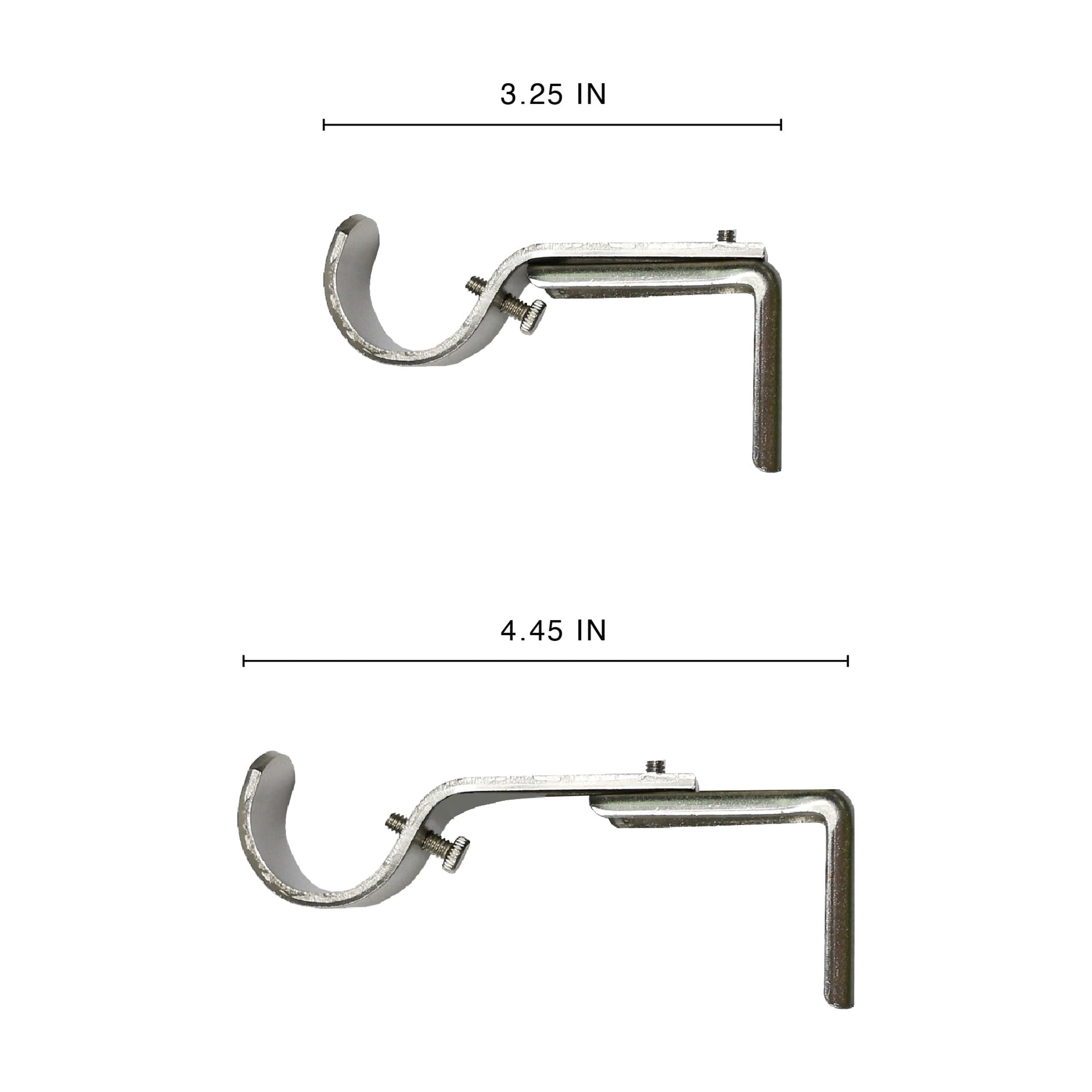 (2 pack) Better Homes & Gardens 3/4" to 1" Adjustable Curtain Rod Brackets Nickel, 2 count