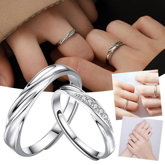Misterolina Forever Love Couple Wedding Lover Silver Color Rings