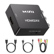 1080P HDMI to RCA Converter(HDMI & RCA Cables Included), HDMI to AV Composite CVBS Converter for HDMI Devices to Display on Older TVs