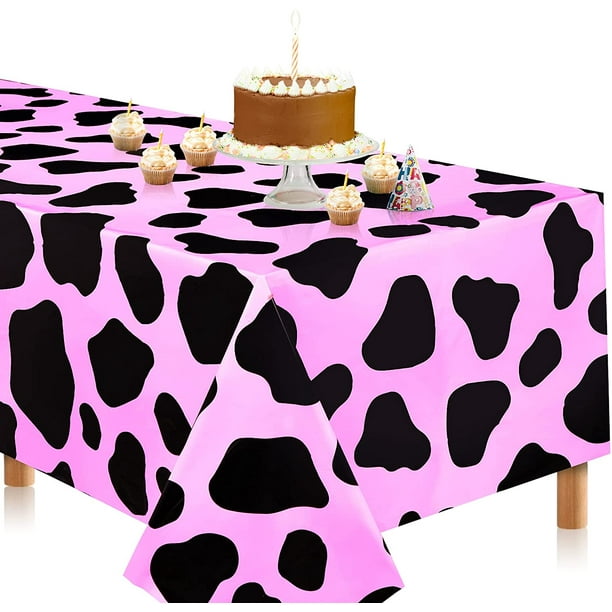 Cow print cheap table skirt