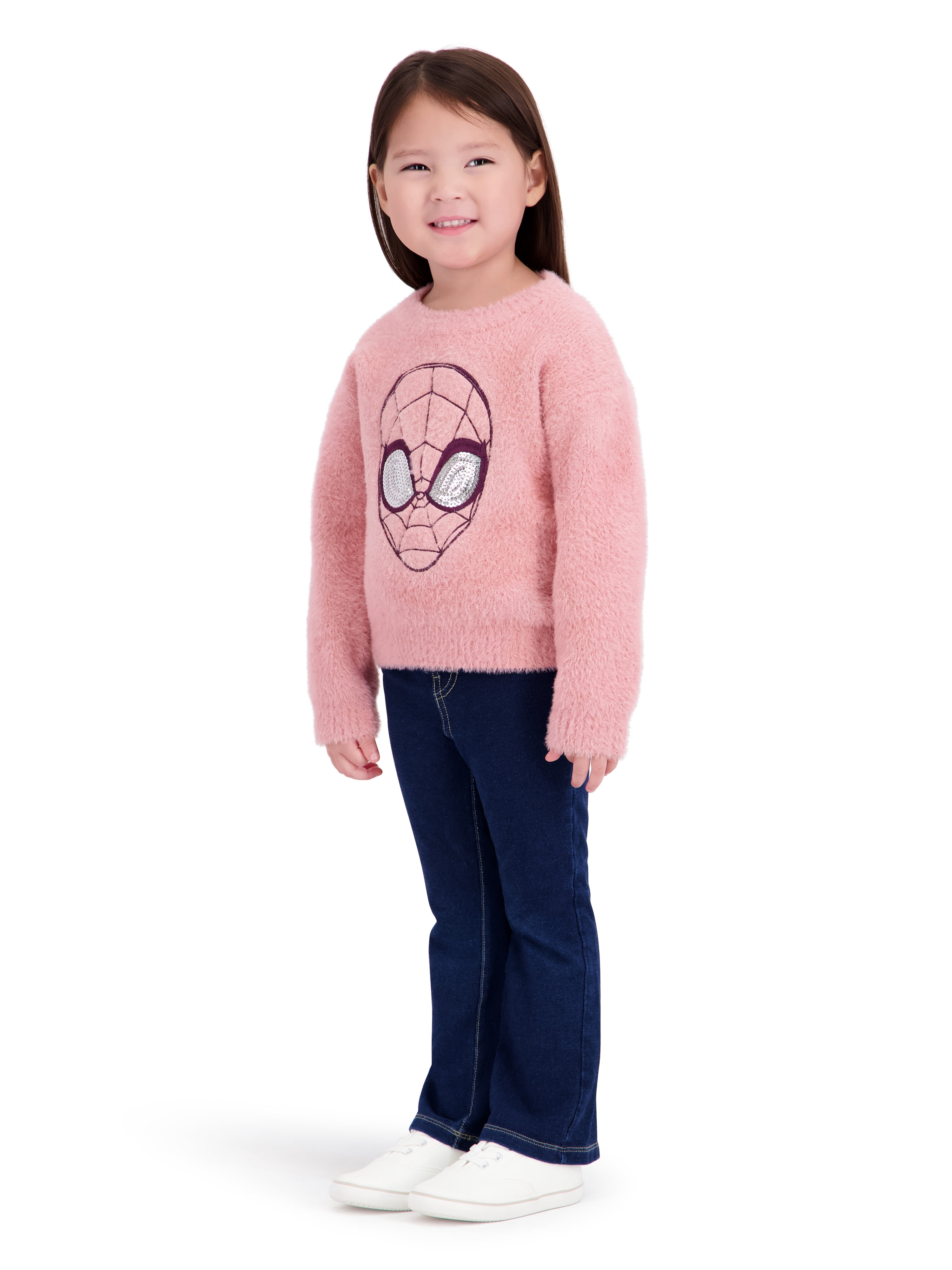 Spiderman Toddler Girls Lurex Mohair Sweater, Sizes 12 Months - 5T