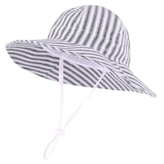 CMSHTD Bucket Hats for Kids Boys Girls Toddler Summer, Outdoor Sun Breathable Sunshade Beach Hat for Children, Black 6-12 Months
