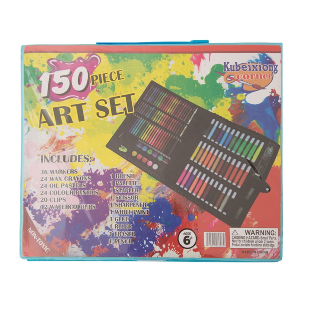 SHELLTON 150 Pcs/Set Drawing Tool Kit with Box Painting Brush Art Marker  Water Color Pen Crayon Kids Gift 