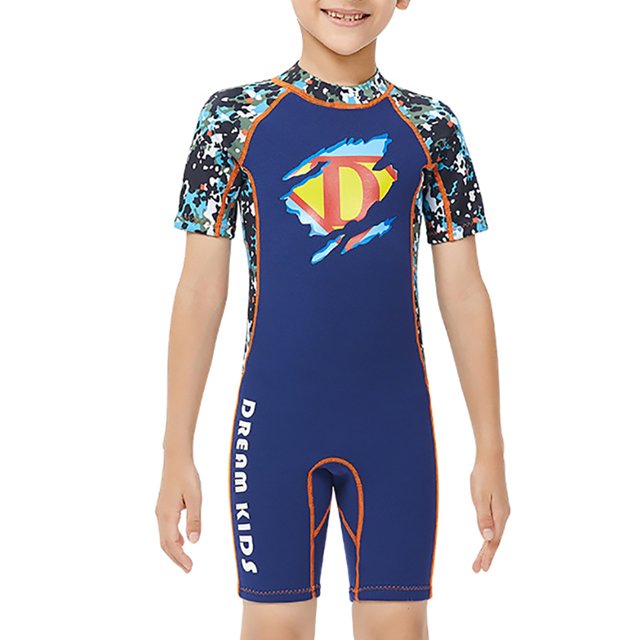 Soidarity Trajes de neopreno de 2,5 MM, traje de buceo para niños, traje de baño térmico de una pieza a la moda, traje de baño antiquemaduras solares Deportes acuáticos Negro S Soidarity OD003655-01
