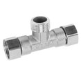 thumbnail image 3 of Raccord de tuyau en T à 3 voies en acier inoxydable 304, adaptateur de tuyau G1/2 pour eau et air, filetage mâle central, 3 of 4