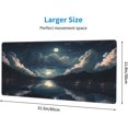 thumbnail image 4 of Ocean Moon Mouse Pad Gaming Large Cloud Mousepad Non-Slip Rubber Base Desk Mat with Stitched Edges Waterproof Desktop Protector Decor Desk Pad for Work Game Office (31.5x11.8 in), 4 of 6